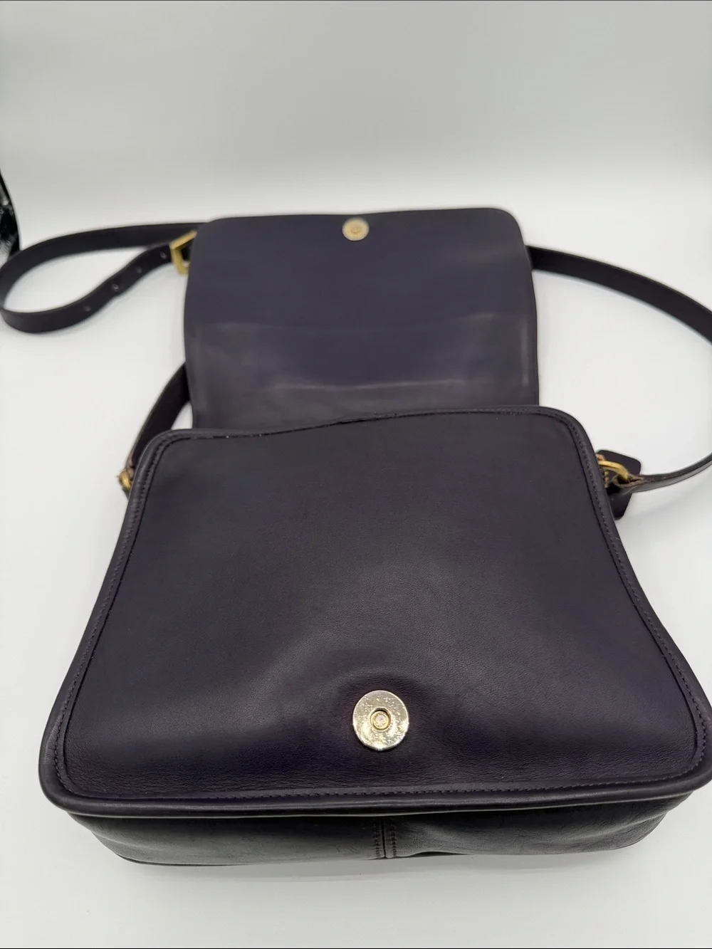 Coach Vintage Tribeca Leather Crossbody Bag Ink Purple